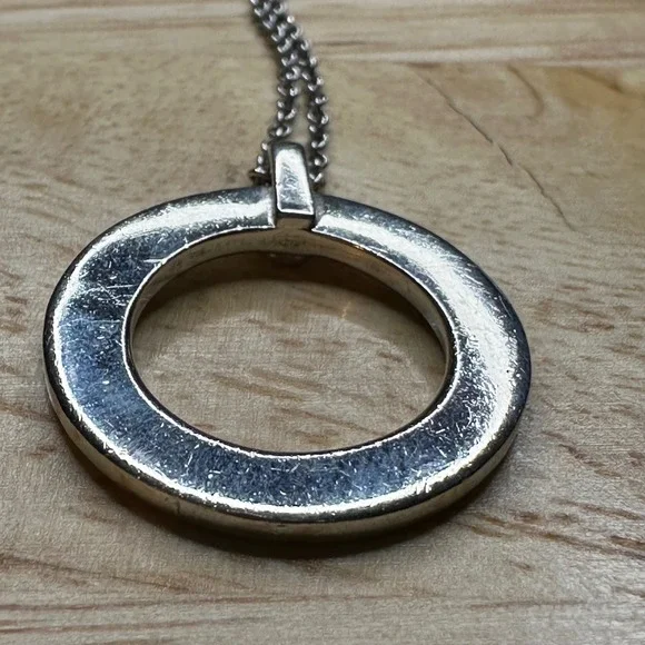 Tiffany & Co Sterling Silver Circle Pendant Necklace 925 - Picture 7 of 11